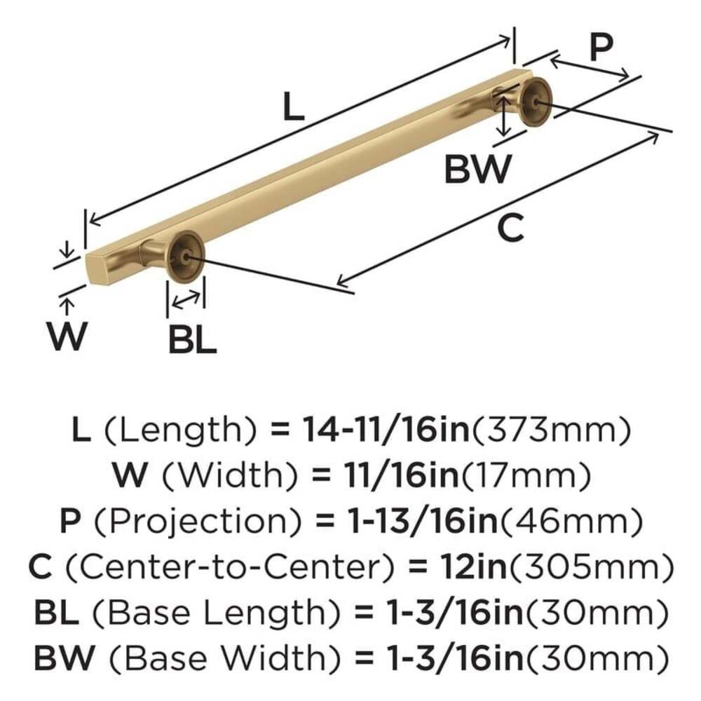 Amerock BP37110CZ 12in Appliance Pull in Champagne Bronze